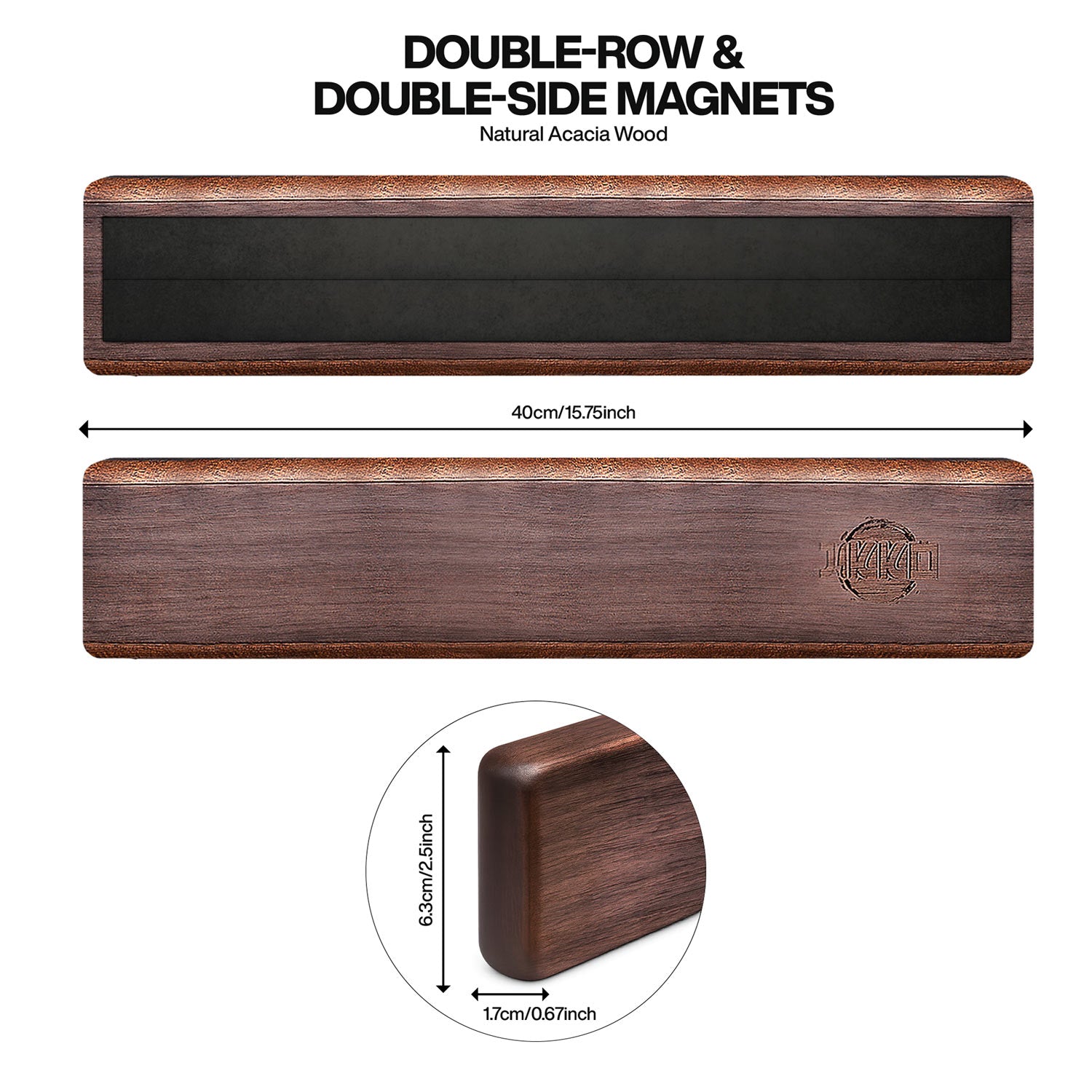 JIKKO® Acacia Wood Magnetic Bar