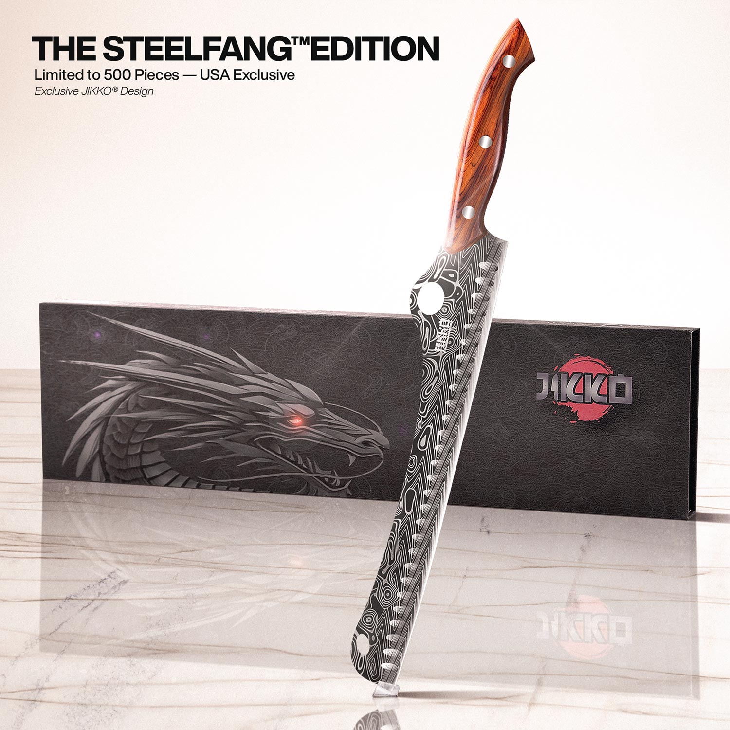 The SteelFang Rosewood Edition – Brisket Knife by JIKKO®
