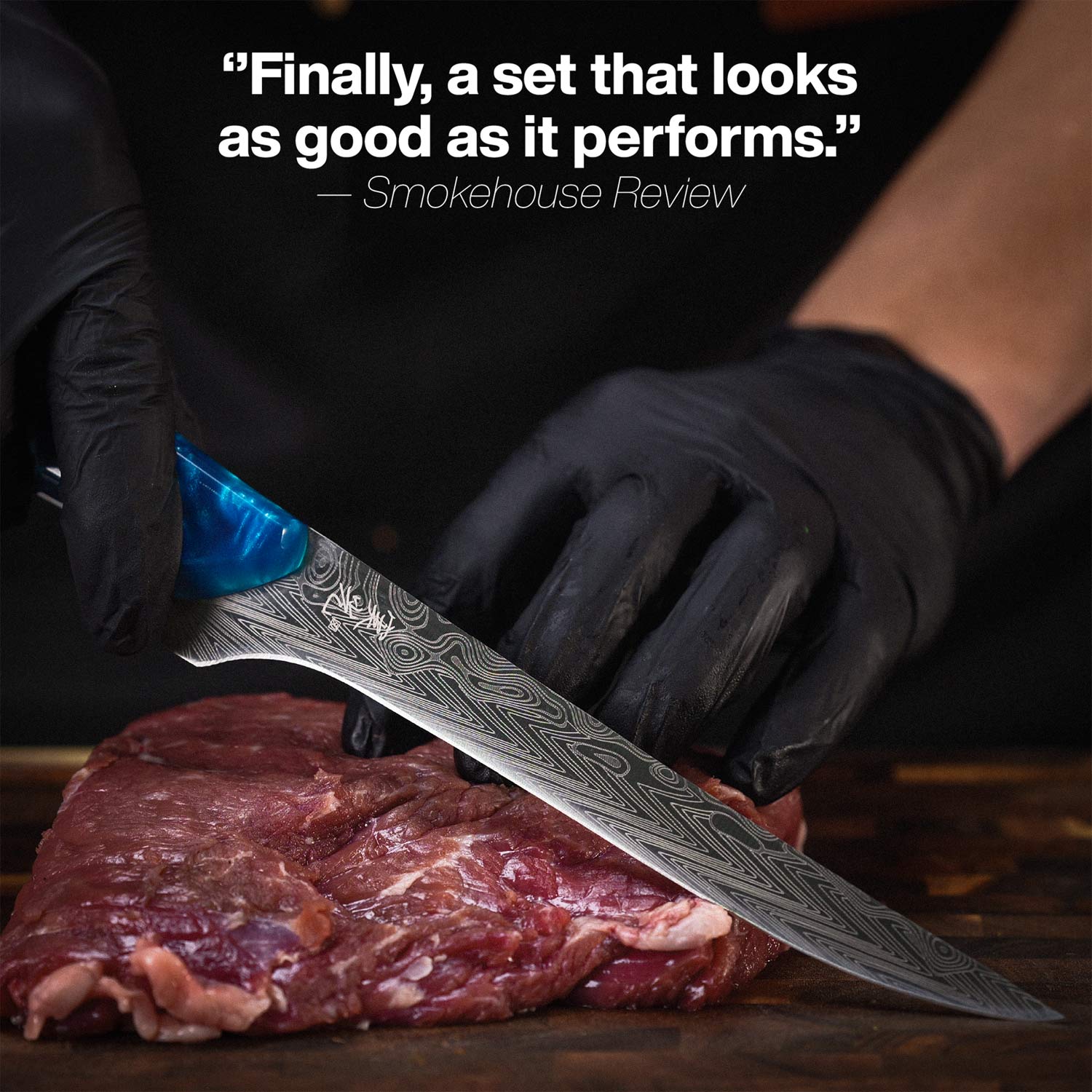 The SteelFang Blue Edition – Brisket & Fillet Knife Set by JIKKO®