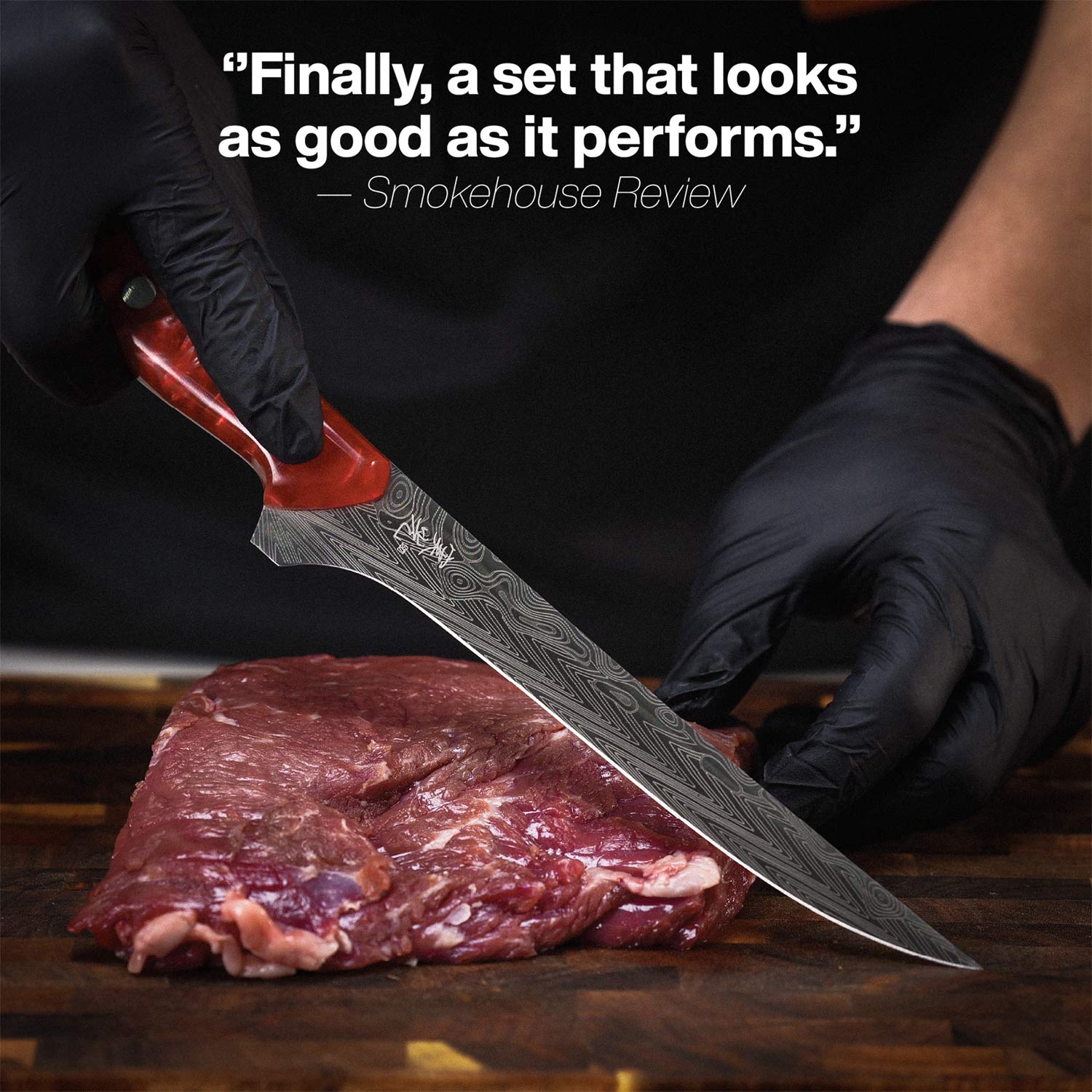 The SteelFang RED Edition – Brisket & Fillet Knife Set by JIKKO®