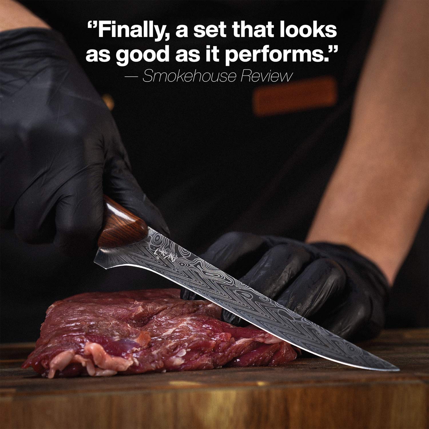 The SteelFang Rosewood Edition – Brisket & Fillet Knife Set by JIKKO®