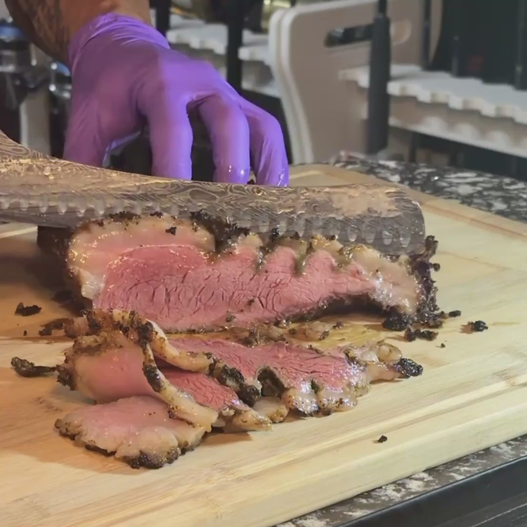 Load video: The SteelFang Blue Edition – Brisket &amp; Fillet Knife Set by JIKKO®